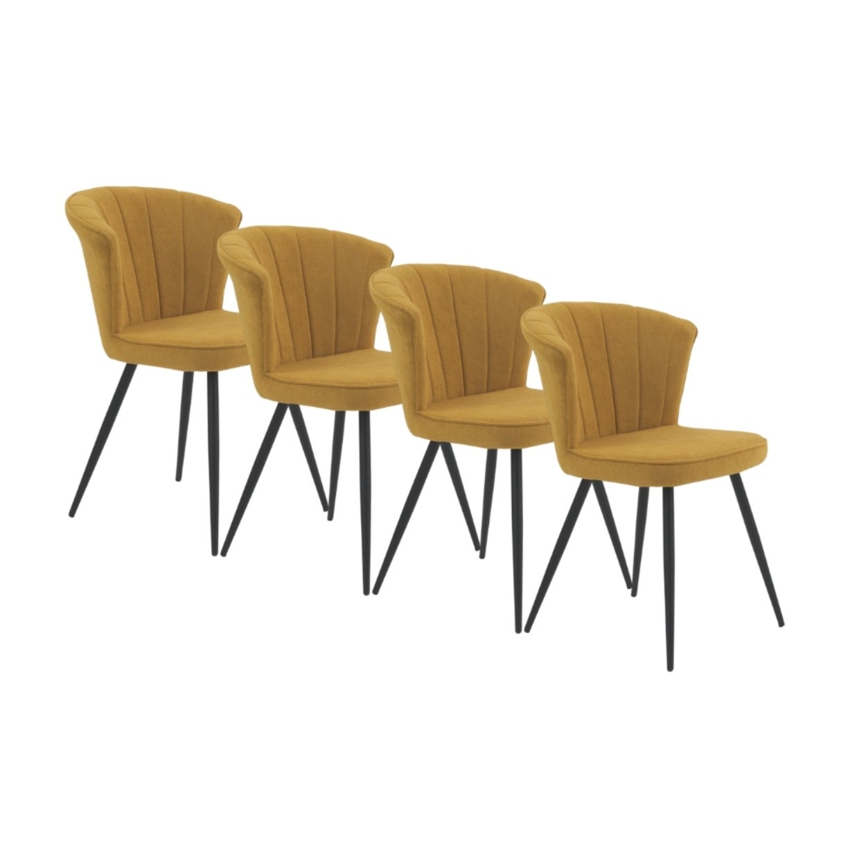 Lot de 4 chaises en tissu gris foncé - Haven