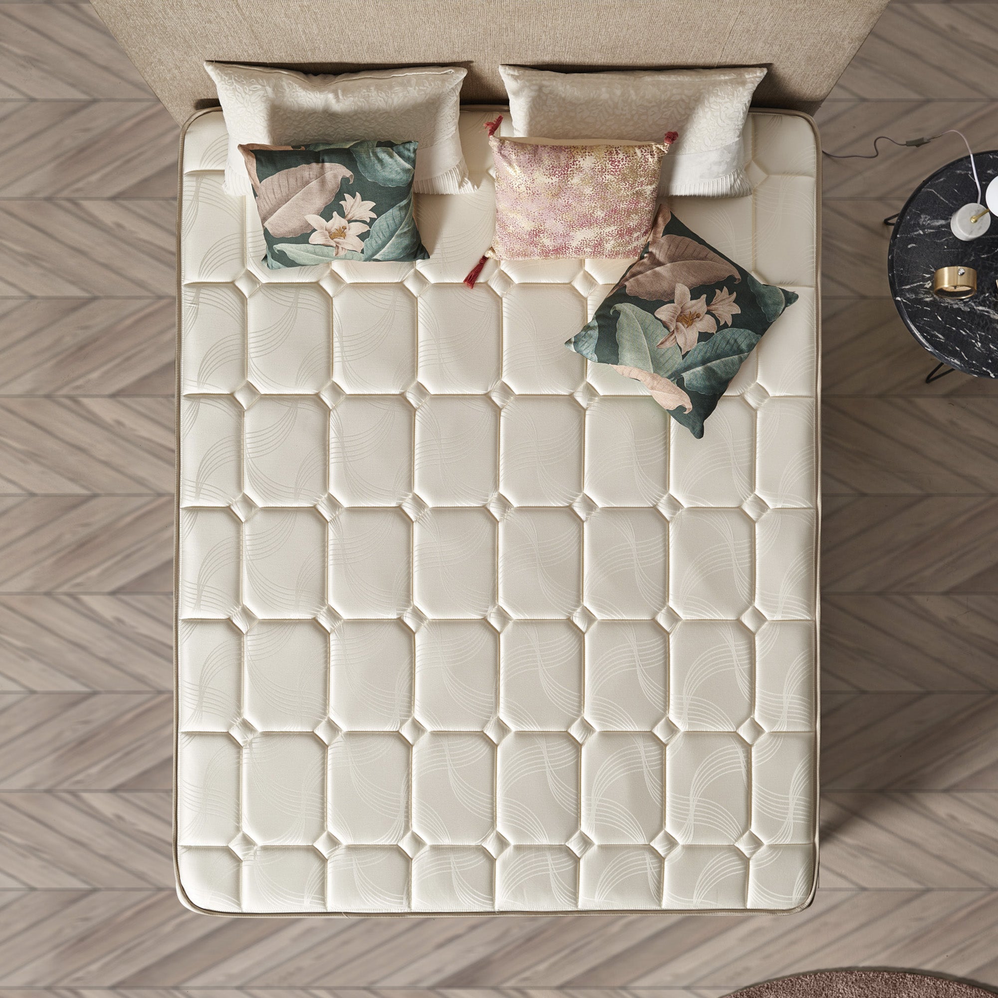 Matelas Luxury 140x190 cm - Hybride - Ressorts Ensachés + Mousse à mémoire HR + Blue Latex - Épais 26 cm - 7 Zones - Reversible - Haut de gamme - 3