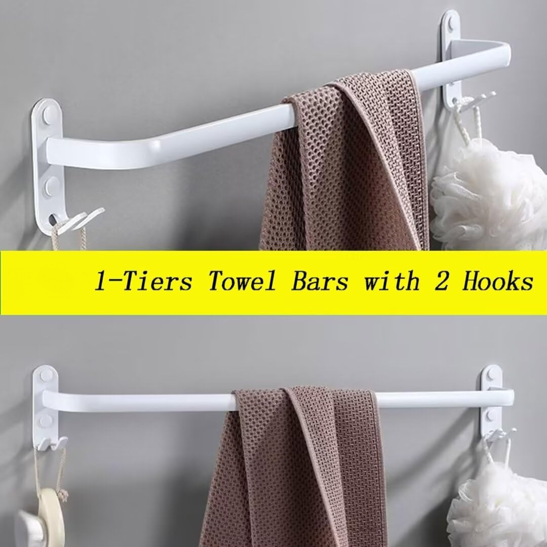 Wieszak na ręczniki łazienkowe, wieszak ścienny na ręczniki, wieszak na ręczniki z nóżkami, akcesoria łazienkowe, nie wymaga wiercenia (biały, 30 cm) - 3