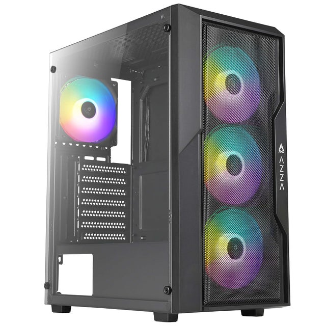 Boitier+Moyen+Tour+ATX++Fighter+RGB+avec+panneau+vitr%C3%A9+%28Noir%29