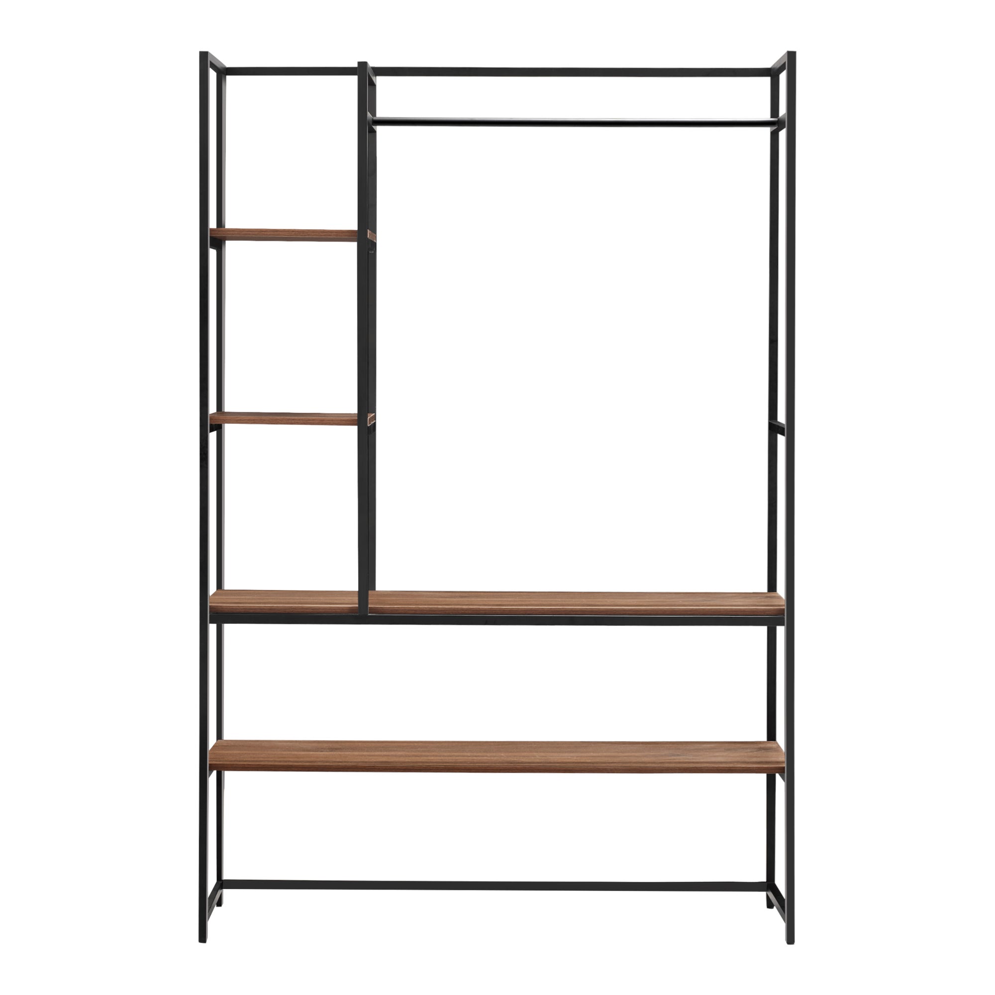 Portant à vêtements Horgau métal MDF 180 x 120 x 40 cm noir effet noyer [en.casa] - 4
