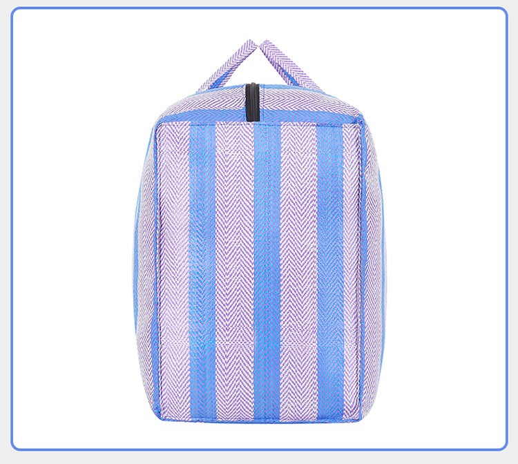 Deux sacs de déménagement, sacs d'expédition et de transport, sacs tissés rayés bleu et blanc (230 litres) - 8