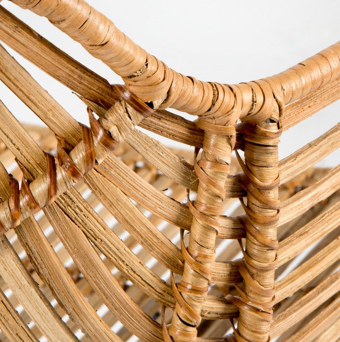 Chaise avec accoudoirs osier naturel et pieds métal noir Gael - 3