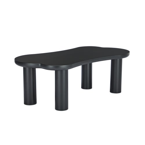 Plateau Léopold MDF Noir 40x30x6cm - Plateau De Service Avec Poignées - Cuisine Ou Étagère