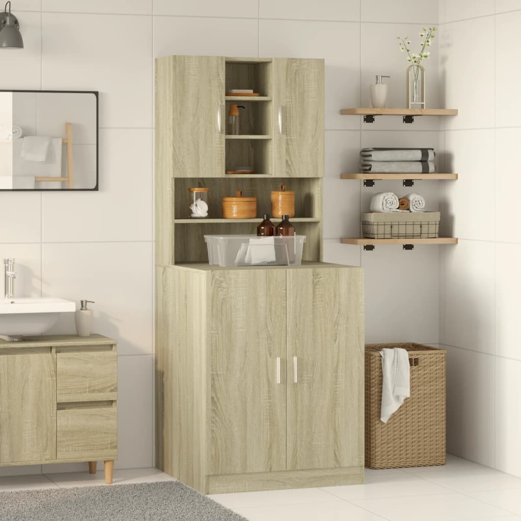 Vidaxl Mueble Para Lavadora 2 Piezas Madera De Ingeniería Roble Sonoma , Leroy Merlin