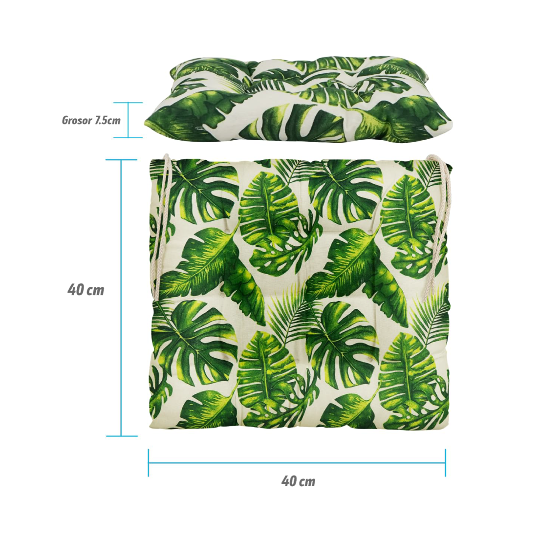 Cojines 9 pespuntes para sillas 40x40x7,5cm (Hoja Verde) Pack de 6 Unidades - Chely Intermarket - 2
