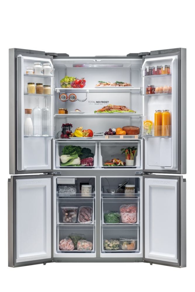 Haier Cube 90 Serie 5 HTF-520IP7 frigo américain Autoportante 525 L F Platine, Acier inoxydable - 4