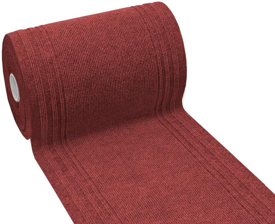 Passatoia Antiscivolo Corridoio Ingresso Scala Al Metro h67 Multiuso Assorbente Bordeaux - 6