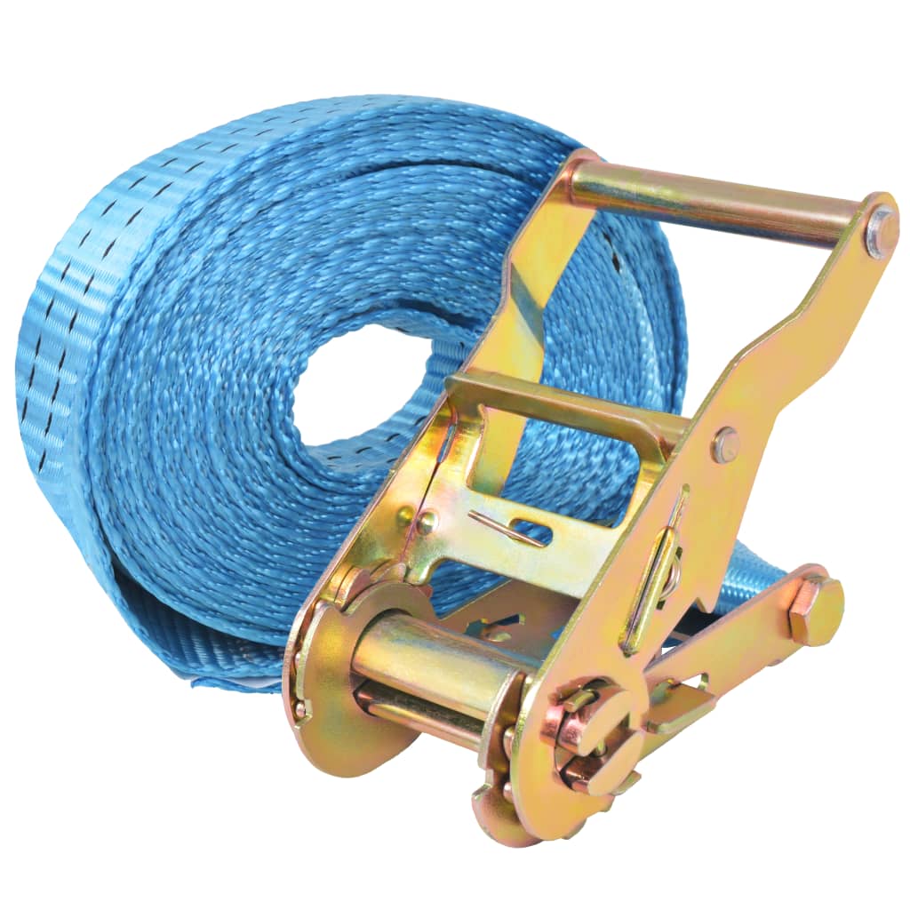 Lot 10 Sangles D'Arrimage à Cliquet 5 Tonnes 8m – 5000 DaN Avec Crochets 50mm Pour Remorque & Chargement Pro