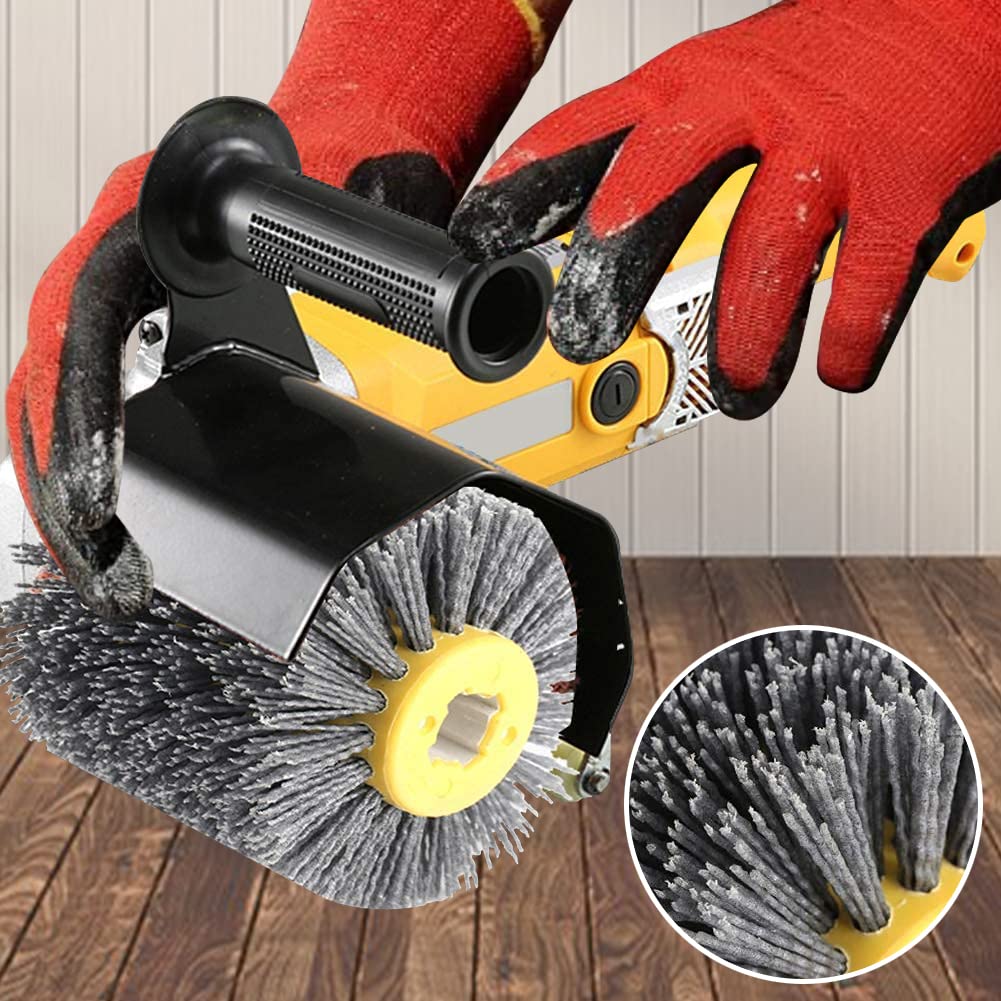 Cepillo abrasivo de nailon de grano 320, 120 x 100 mm, para limpieza y desbarbado, compatible con renovador de exteriores, gris. - 6