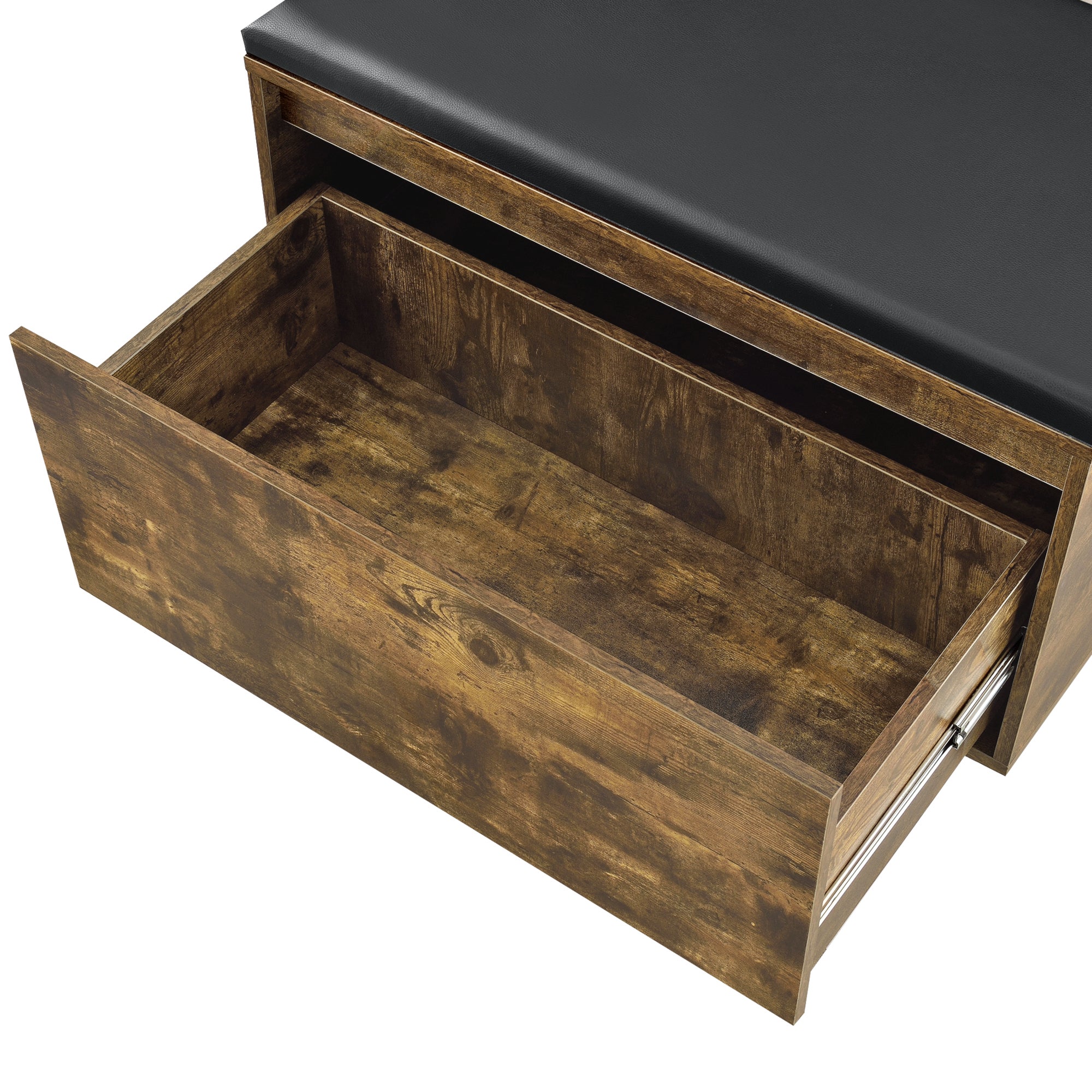 Banc à chaussures Degerfors 80 x 39 x 45 cm effet chêne foncé noir [en.casa] - 5