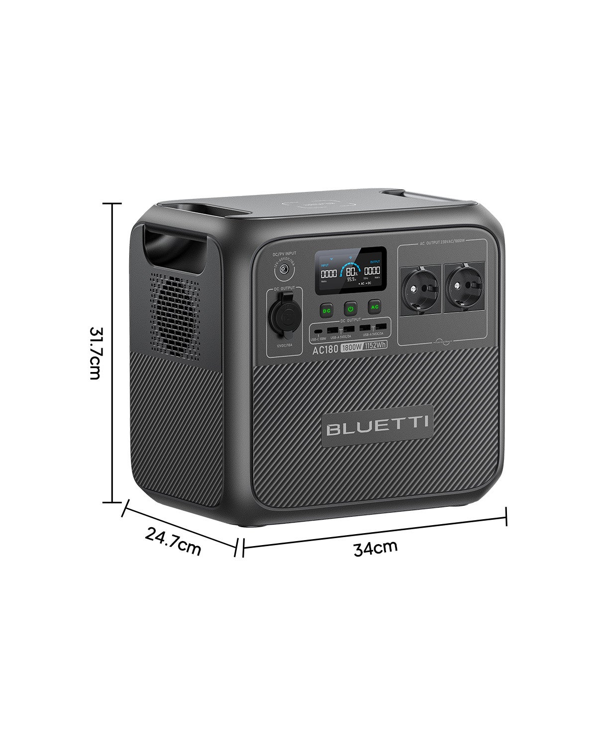 Générateur Électrique Solaire BLUETTI AC180 avec Panneau Solaire PV350,1152Wh Batterie LiFePO4, générateur pour Camping,Voyage,Panne de Courant - 9