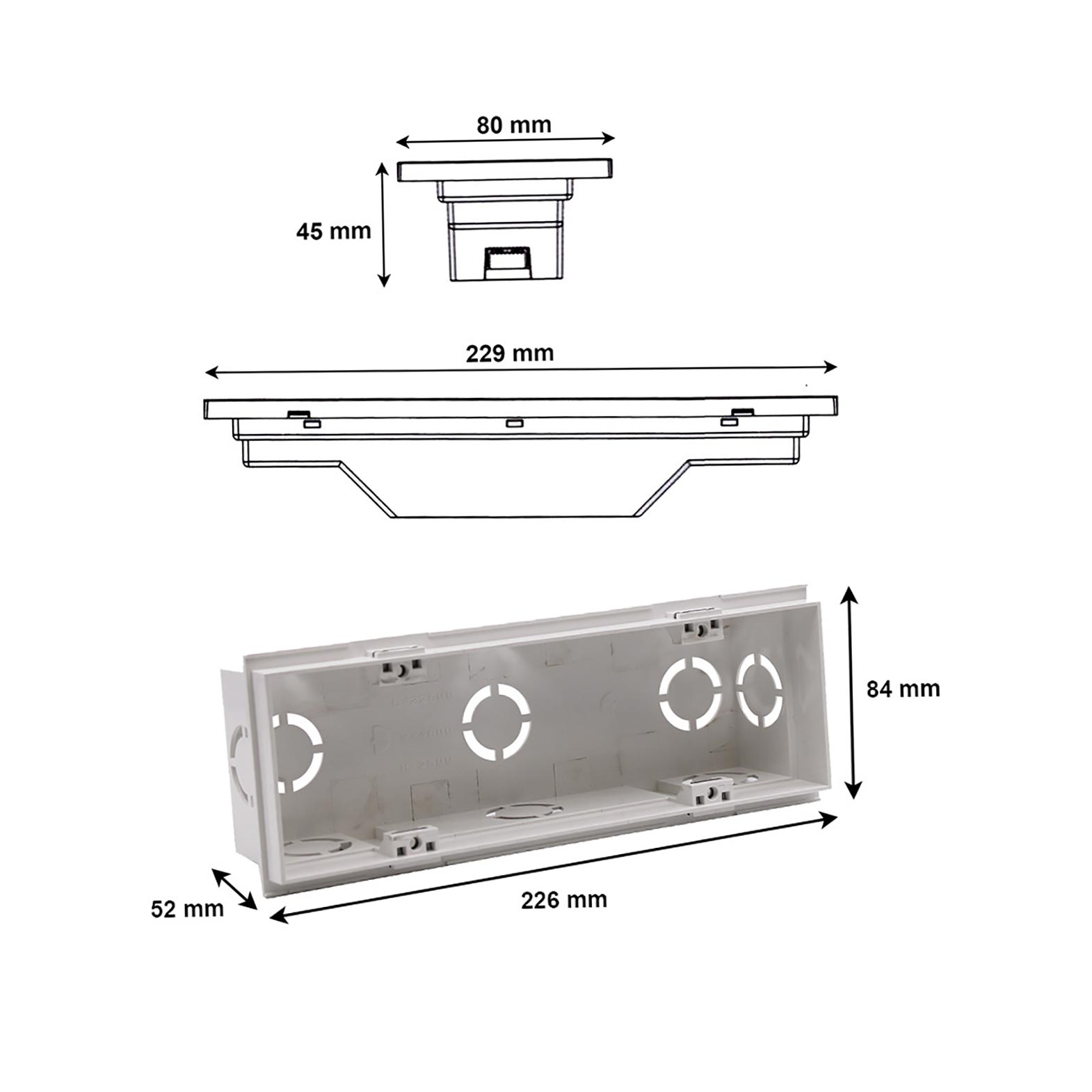 Faretto segnapassi LED 6W CCT incasso rettangolare parete IP65 moderno lampada muro luce viale giardino esterni 230V BIANCO - 6