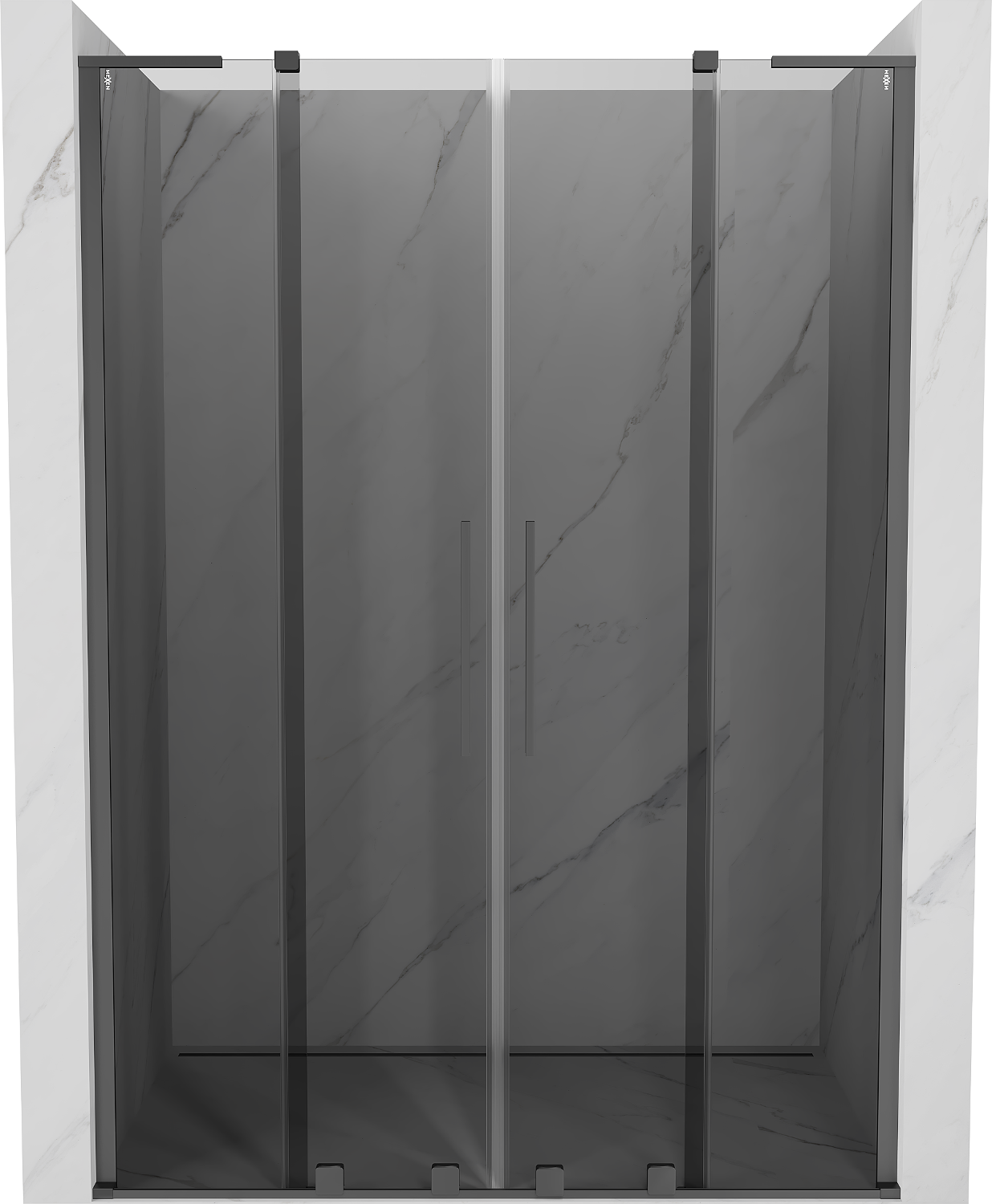 Mexen Velar L Duo drzwi prysznicowe rozsuwane 150 cm, grafit, gun metal - 871-150-003-42-95