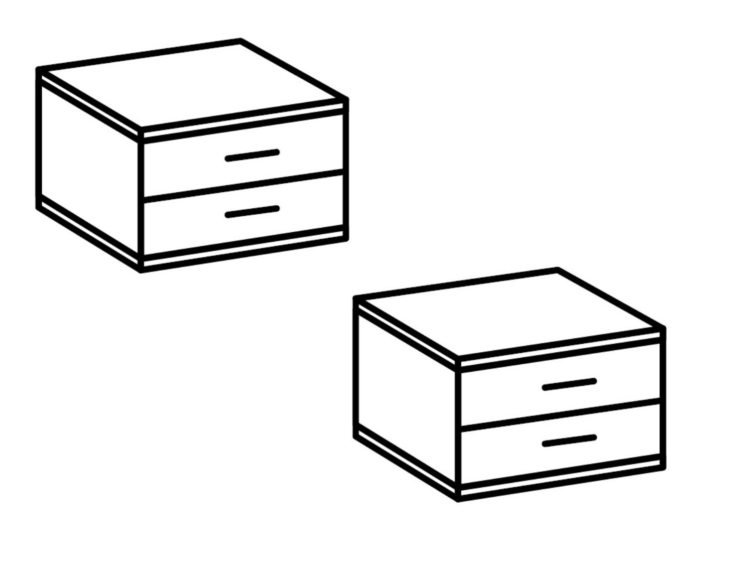 Paire de tables de chevet Ello mauves avec tiroirs En vente sur