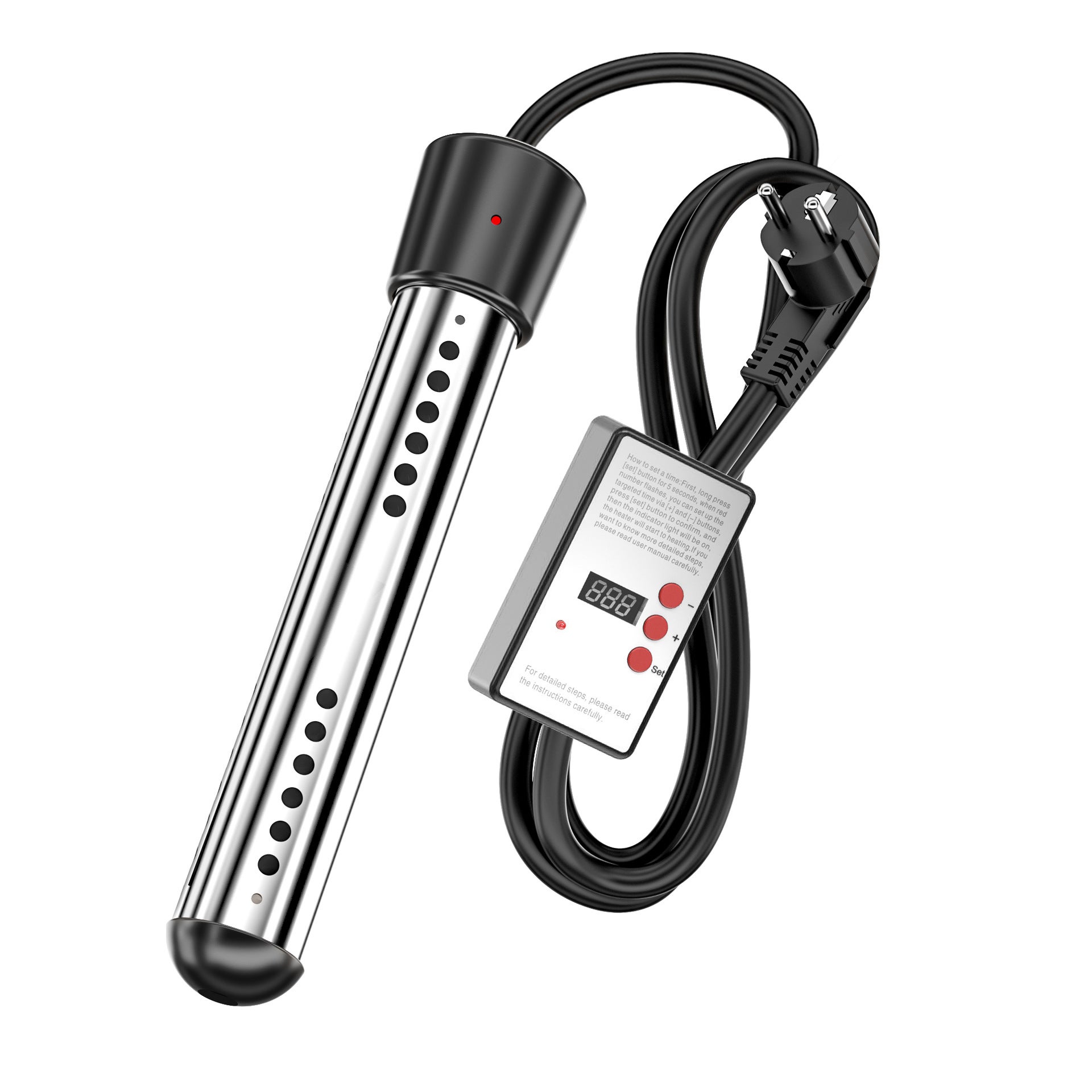 Wysokiej mocy podgrzewacz wody 220 V, 3000 W, bez termometru, czarny, inteligentny timer