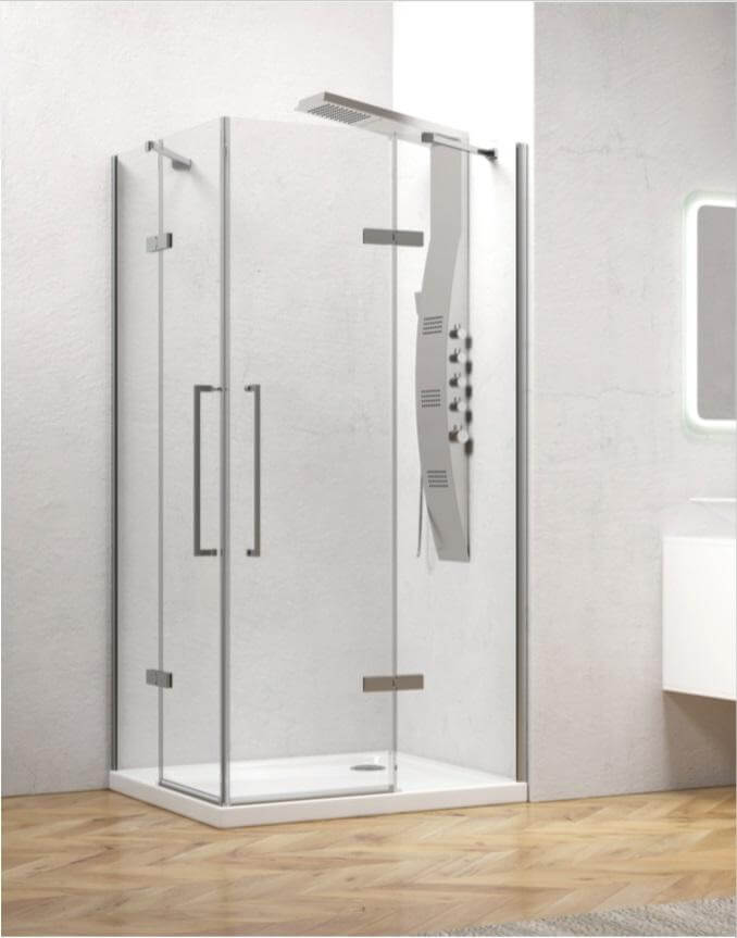 Box Doccia Nicchia 80 Cm Due Battenti H200 Cm – Cristallo 8 Mm Profilo Satinato ELDA, Apertura IN/OUT
