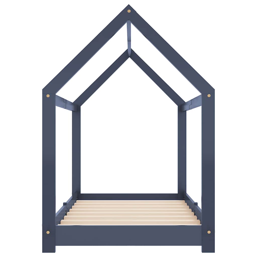 Estrutura de cama para crianças 80x160 cm pinho maciço cinza 80 x 160 cm / Gris - 6