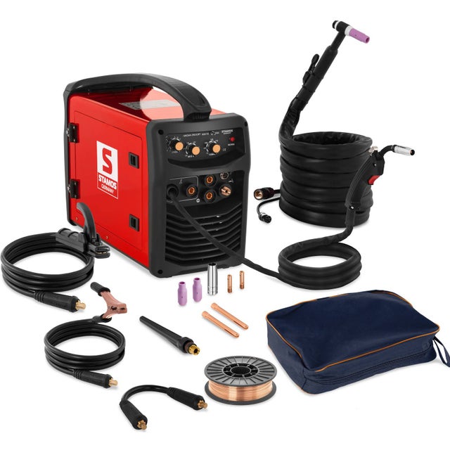 Poste à souder combiné - Stamos Germany - MIG/MAG / MMA / TIG / FCAW - 230 V / 50 Hz