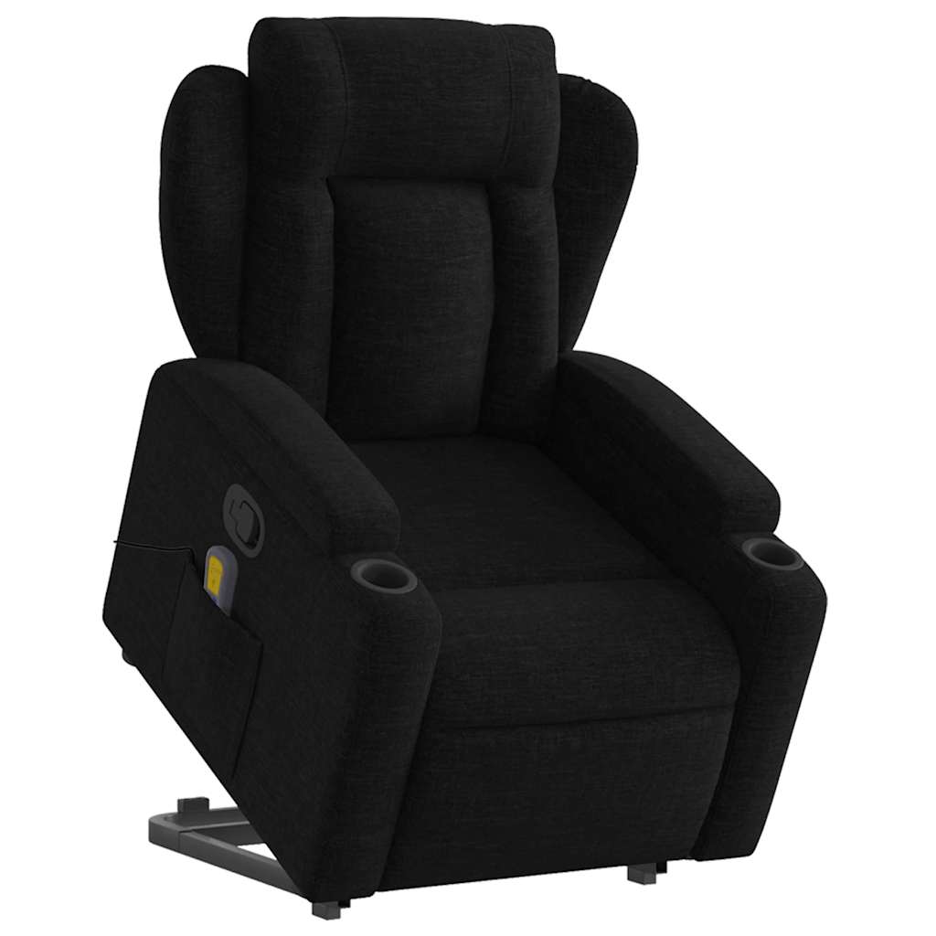 Fauteuil de massage inclinable Noir Tissu - 3