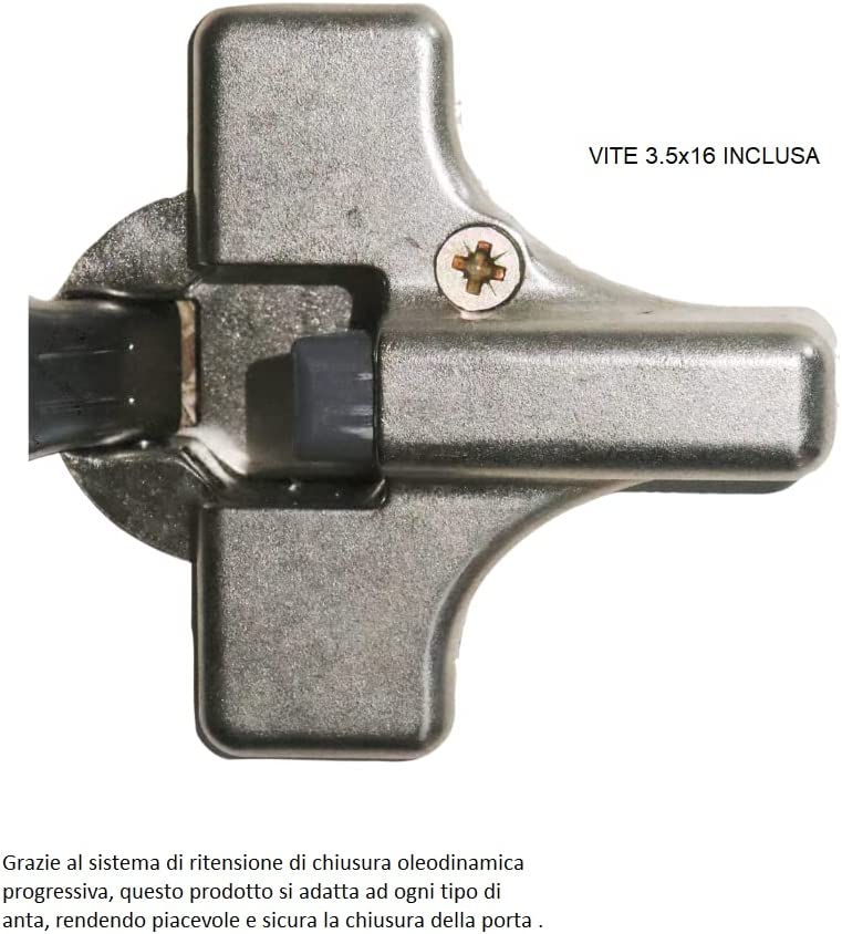 Ammortizzatore Scodellino Cerniere Chiusura Soft Close Anta Sportello - Rallentatore Cerniera Silenziatore Universale per Ante di Mobili - 6
