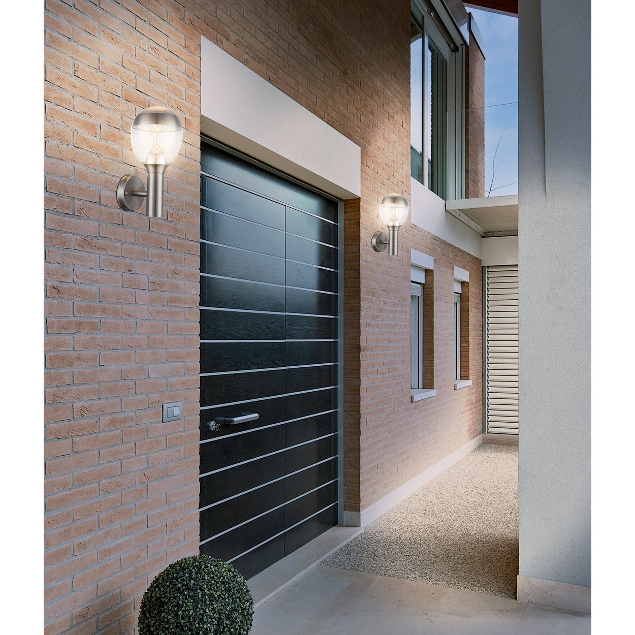 Globo Callisto Lampada da parete moderna per esterni in acciaio inox IP44 LED 3000K - 3