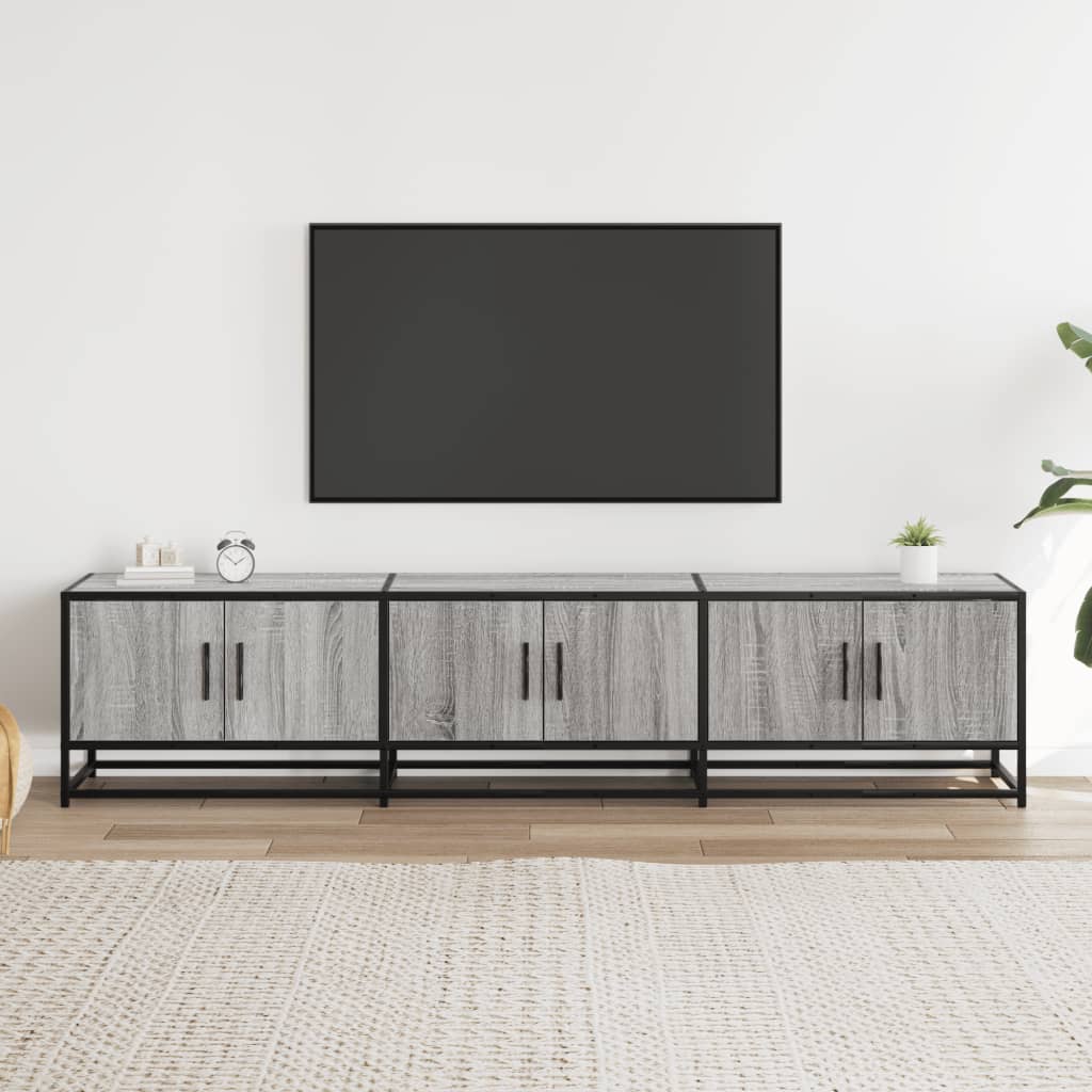 vidaXL Meuble TV sonoma gris 180x35x41 cm bois d'ingénierie - 4