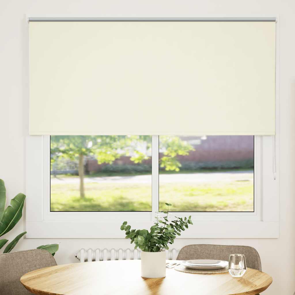 Roleta zaciemniająca Off White 155x130 cm Szerokość tkaniny vidaXL