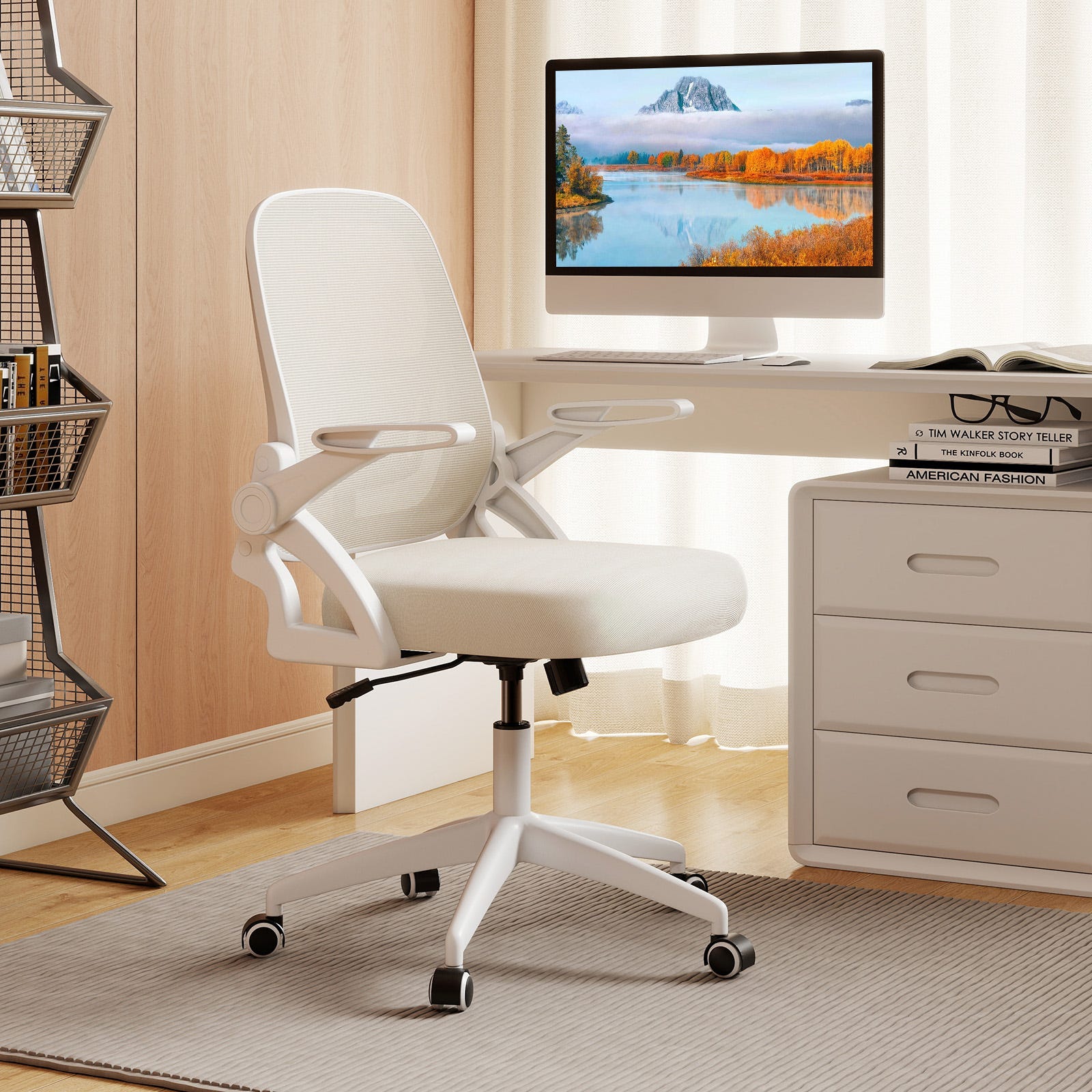Chaise de Bureau Ergonomique Pivotante, Fauteuil de Bureau en Maille Hauteur Réglable Chaise de Bureau Ergonomique Pivotante, Fauteuil de Bureau en Maille Hauteur Réglable