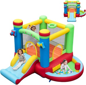 Château Gonflable Enfants 5 en 1, 3-10 Ans, Château à Sauter Outdoor avec Toboggan, Piscine, Filet de Foot, Taille 364×315×239cm - Jeux - Jouets Château Gonflable Enfants 5 en 1, 3-10 Ans, Château à Sauter Outdoor avec Toboggan, Piscine, Filet de Foot, Taille 364×315×239cm - Jeux - Jouets