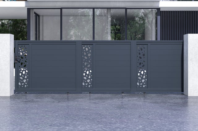 Portail coulissant 5m SUNNY H.140 aluminium gris