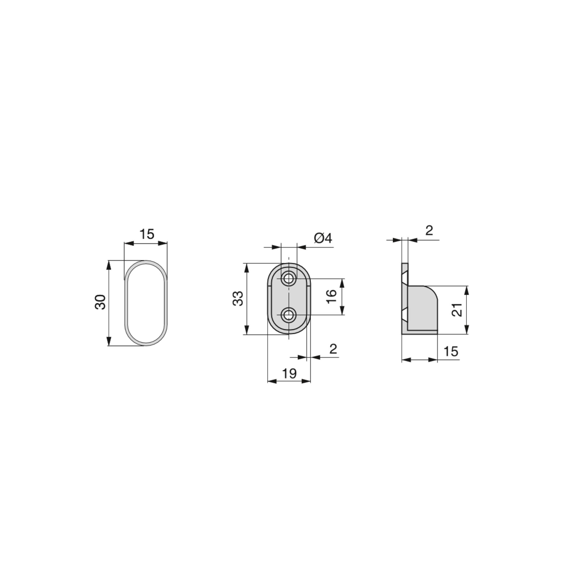 Emuca Lot de 2 rails ovales pour armoires 30x15mm longueur 1.15m avec supports, Acier et Zamak, Chromé - 4