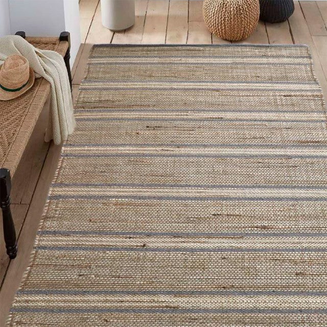 Alfombra de yute con detalles de algodón Palena 180x240cm Gris | Leroy ...