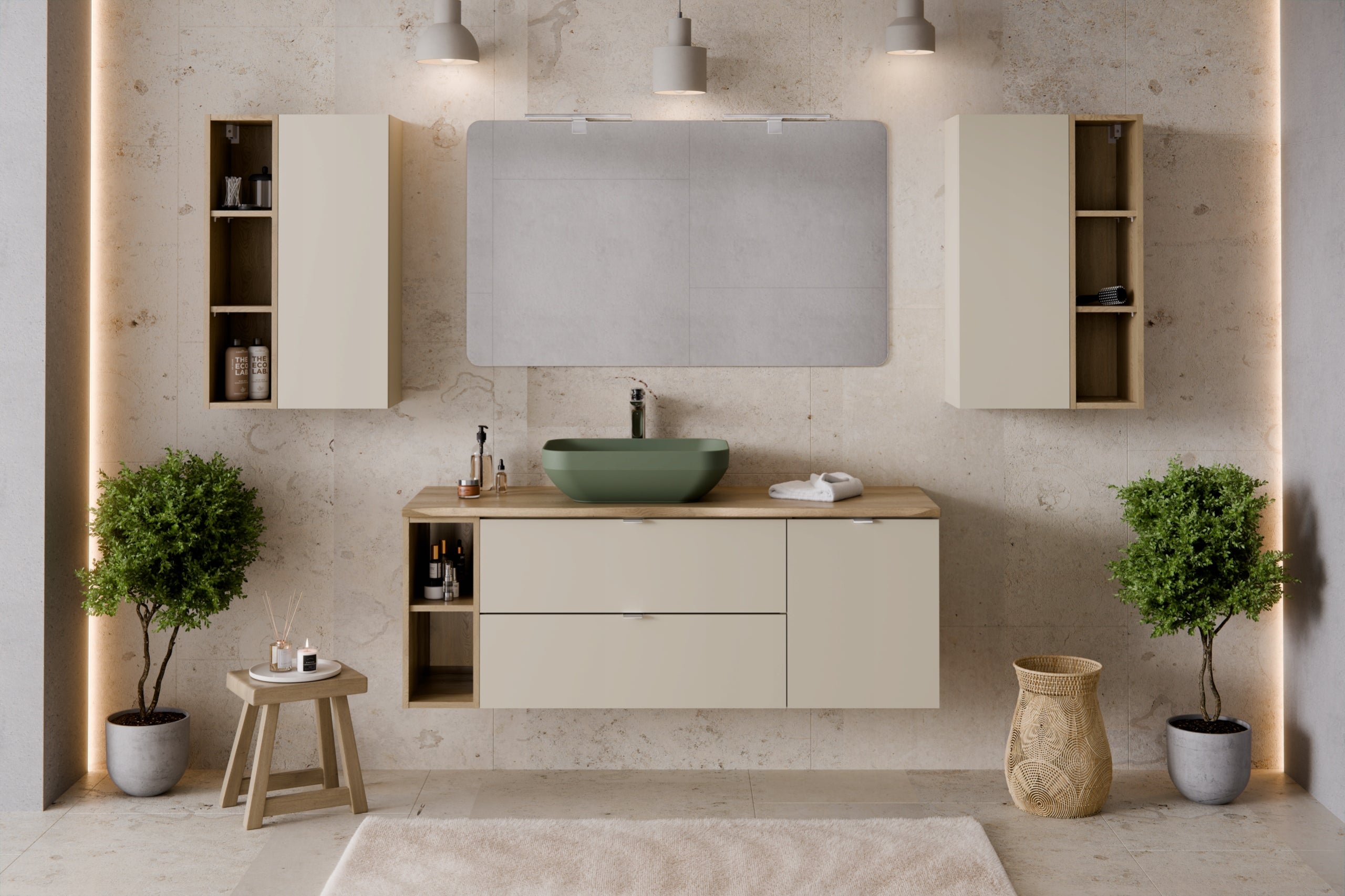 Colonna murale aperta da bagno DALIA rovere Cremona – 20 × 80 cm - 5