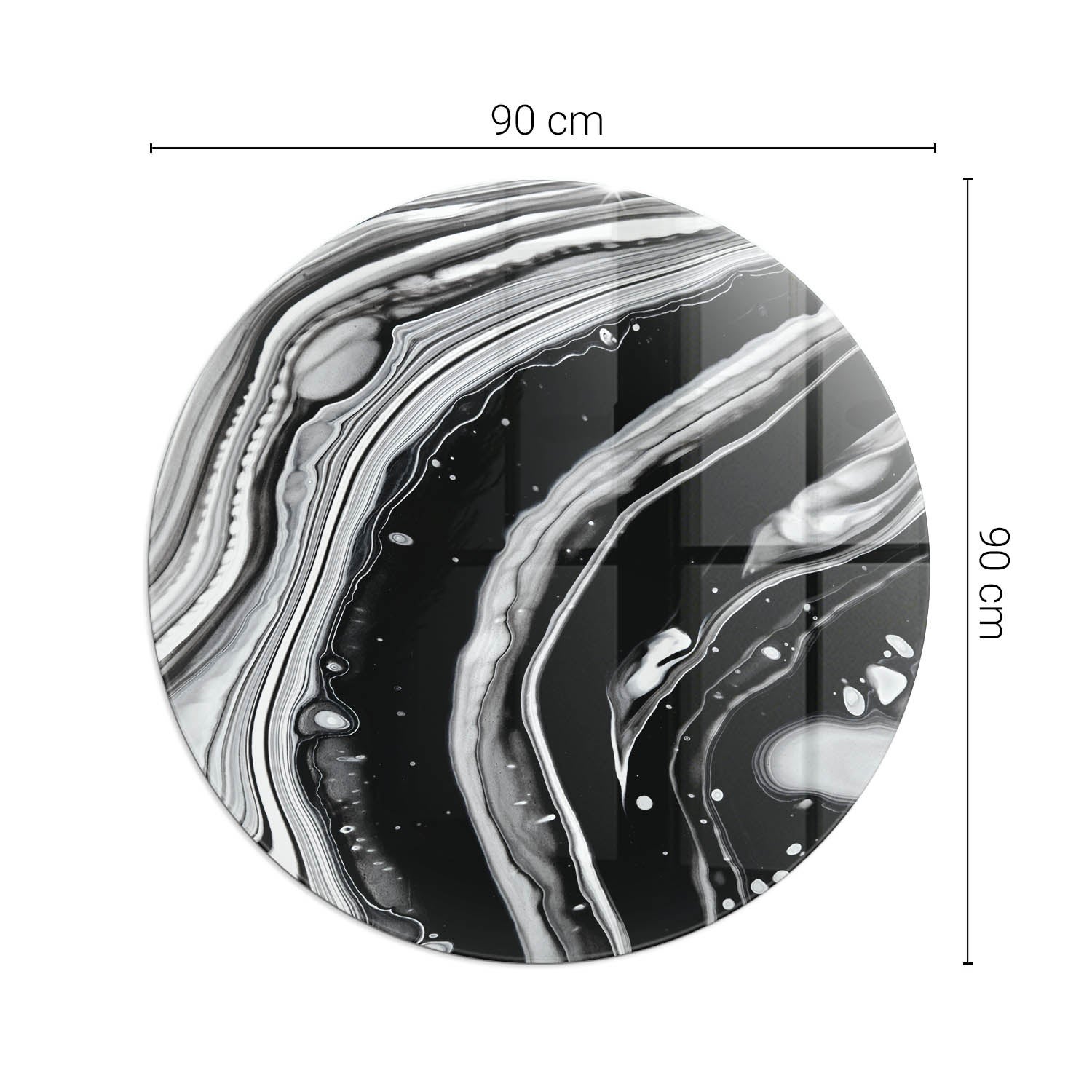 Okragła podkładka na podłogę ze szkła hartowanego - fi 90 cm - Abstrakcyjne fale i linie - TULUP - 2