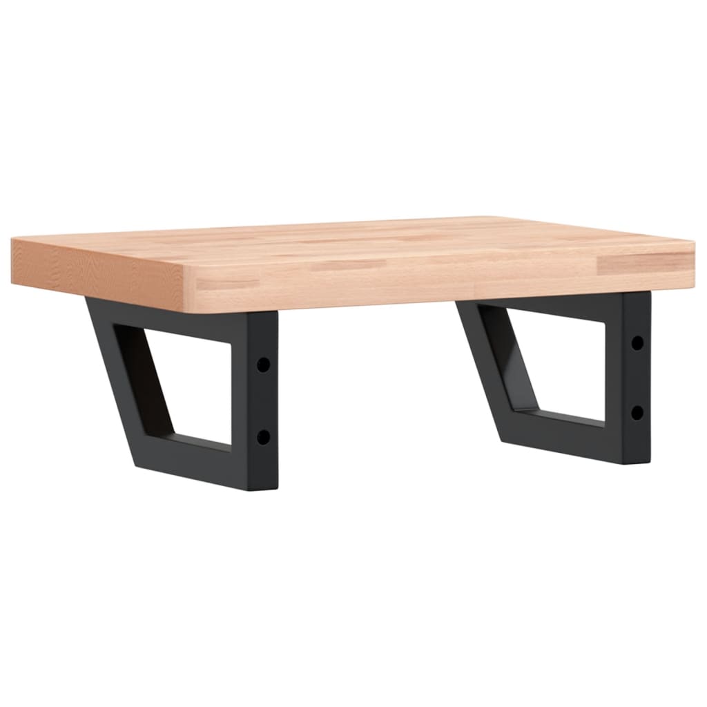 Maison Exclusive - Ripiano a Parete per Lavabo in Acciaio e Massello di Faggio - 6