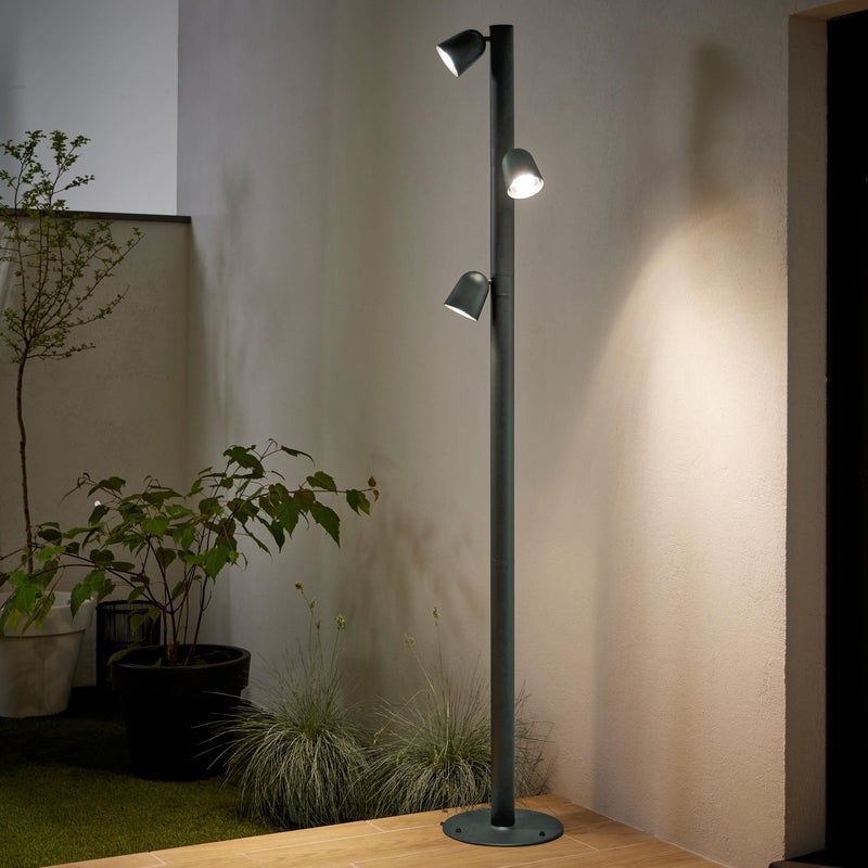 Lampa podłogowa ogrodowa PHILLY - 3 x GU10 max 25W - IP44 - Ciemnozielona - INSPIRE