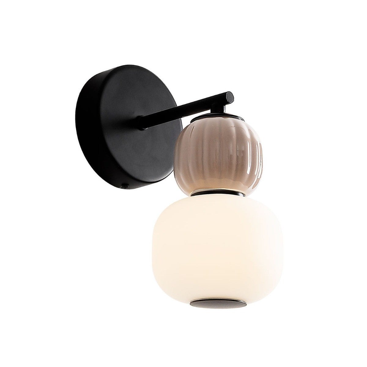 Kinkiet ścienny LED ryflowany MODERN czarno-brązowy-biały 5W ciepła 406lm szkło wym:25x11,5x18cm IP20 Maxlight
