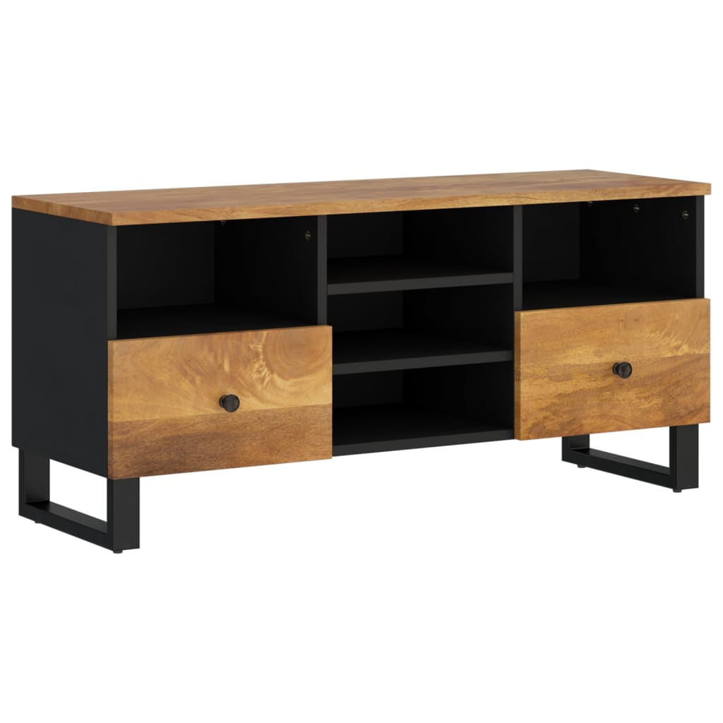 Meuble TV multimédia étagère télévision buffet téléviseur salle à manger salon chambre 80 x 36 x 50 cm bois d'ingénierie noir