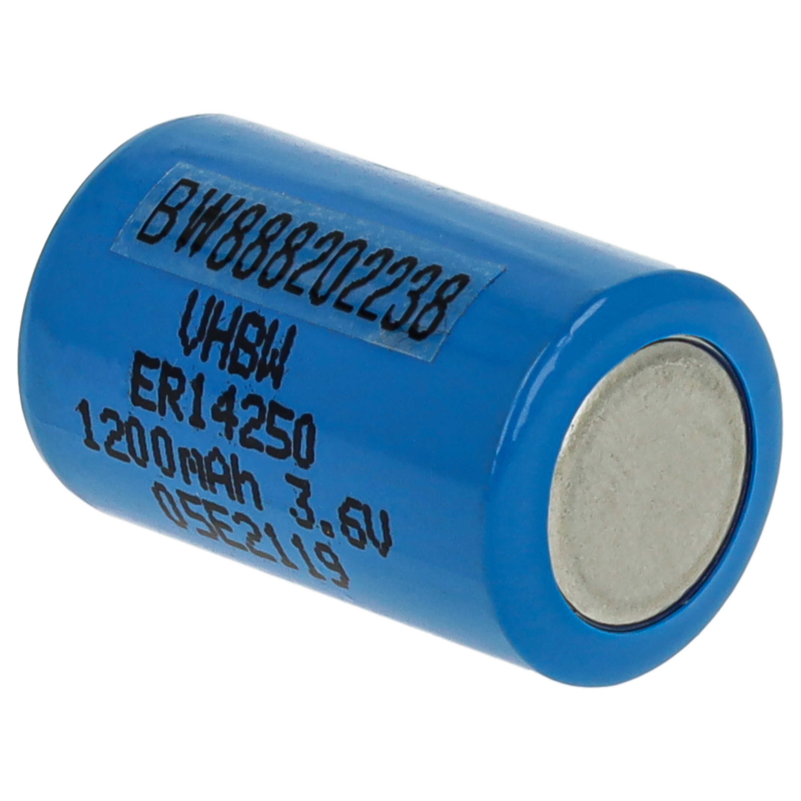 vhbw Pile au lithium ER14250 remplacement pour 1/2AA, 1770-XZ, 3B26, 418-0076, 60-0576-100 - Pile spéciale (1200mAh, 3,6V, Li-SOCl2) - 2