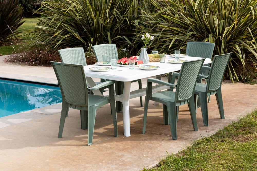 Lot de 6 Chaise de jardin sans coussin Diana en Polypropylène Vert - 2