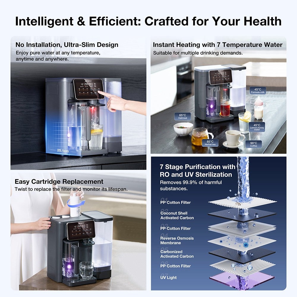 Jimmy Purificateur d'eau R9 à osmose inverse chauffage instantané en 3 secondes 7 réglages de température - 8