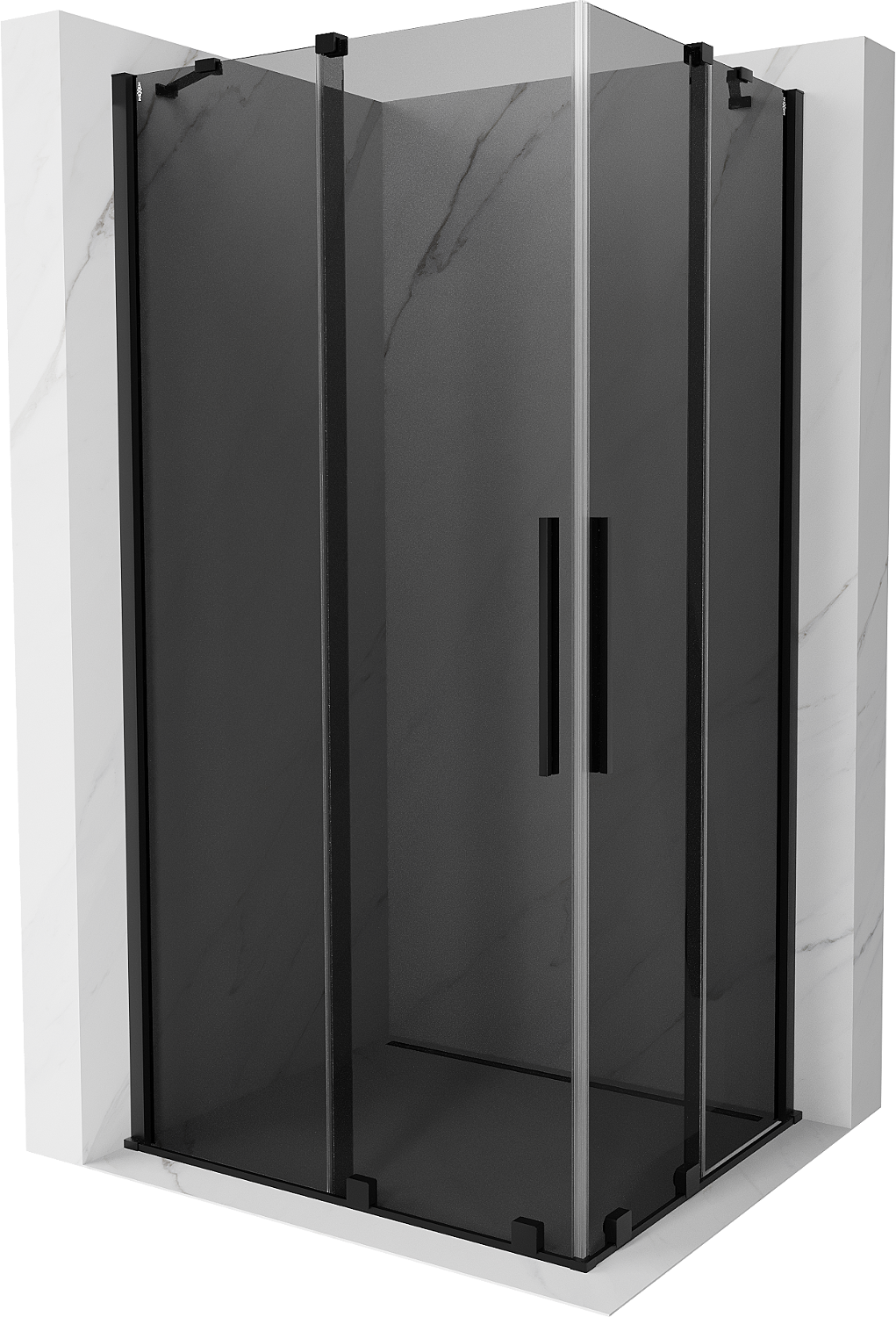 Mexen Velar Duo kabina prysznicowa rozsuwana 100 x 90 cm, grafit, czarna - 871-100-090-42-70