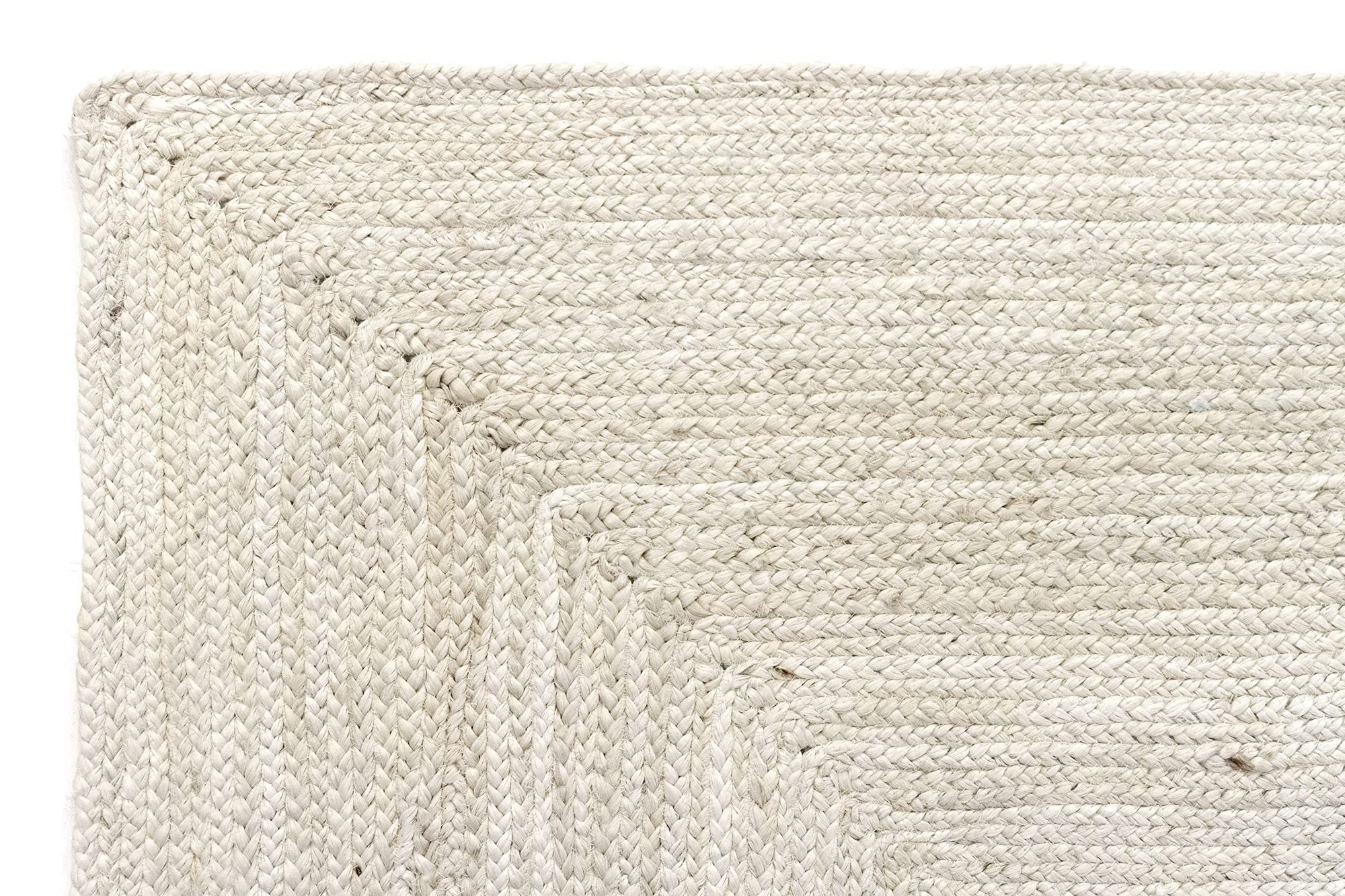 Hamid - Tapis en jute blanc ALHAMBRA 230x160cm - Tapis pour salon, chambre, salle familiale - 2