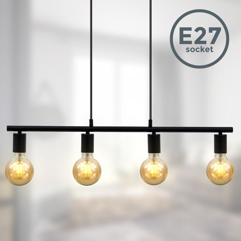 Suspension Industrielle Karwei TOM - Noir - Lampe LED 40W E27