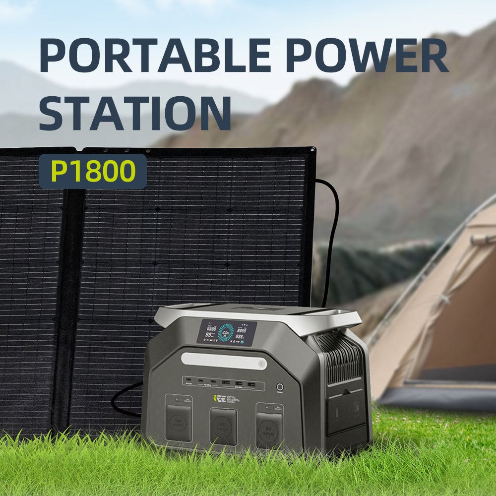 Station d'alimentation portable IEETek P1800 - batterie LiFePO4 1024 Wh, sortie sinusoïdale pure 1800 W, puissance de crête 3600W, charge rapide 1200W - 2