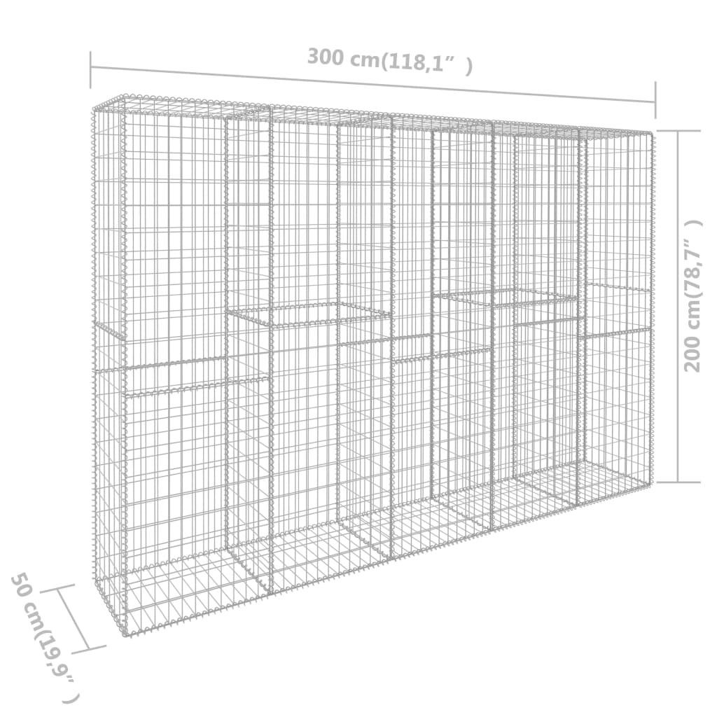 Muro de gaviones con cubierta acero galvanizado 300x50x200 cm vidaXL - 6