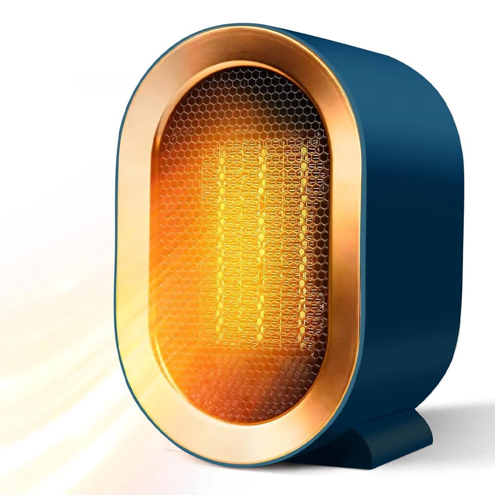 Mini grzejnik 1200 W, elektryczny grzejnik domowy, grzejnik PTC, odpowiedni do domu i biura, niebieski