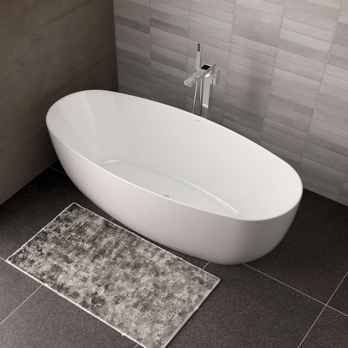 Bernstein Wanna wolnostojąca BELAQUA wanna owalna akrylowa biały połysk 170x80 cm - 3