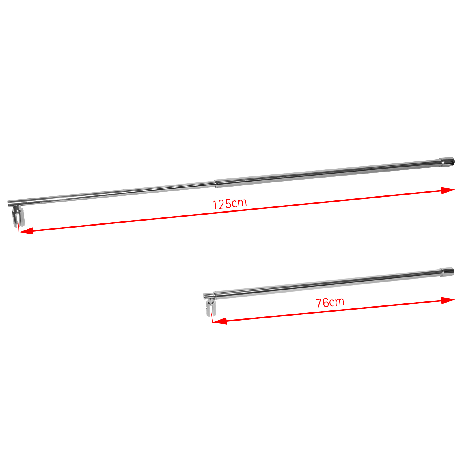 Schulte barre de fixation murale pour paroi de douche 6-8 mm, barre de renfort extensible, barre de stabilisation universelle, aspect chromé - 4
